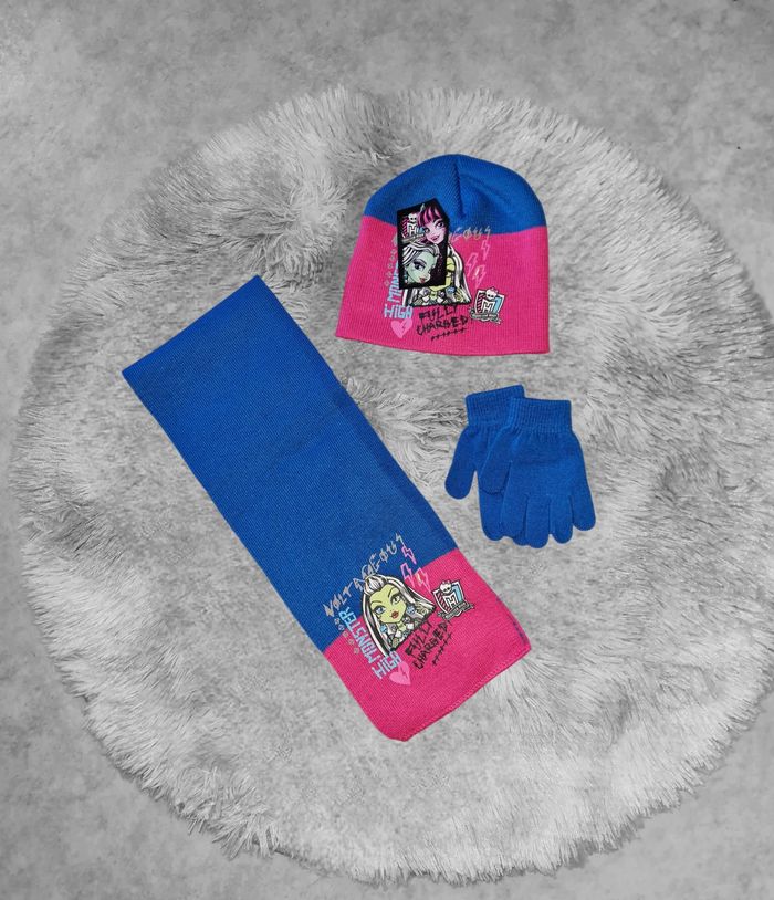 ensemble Monster High bonnet 54 cm écharpe gants - photo numéro 5