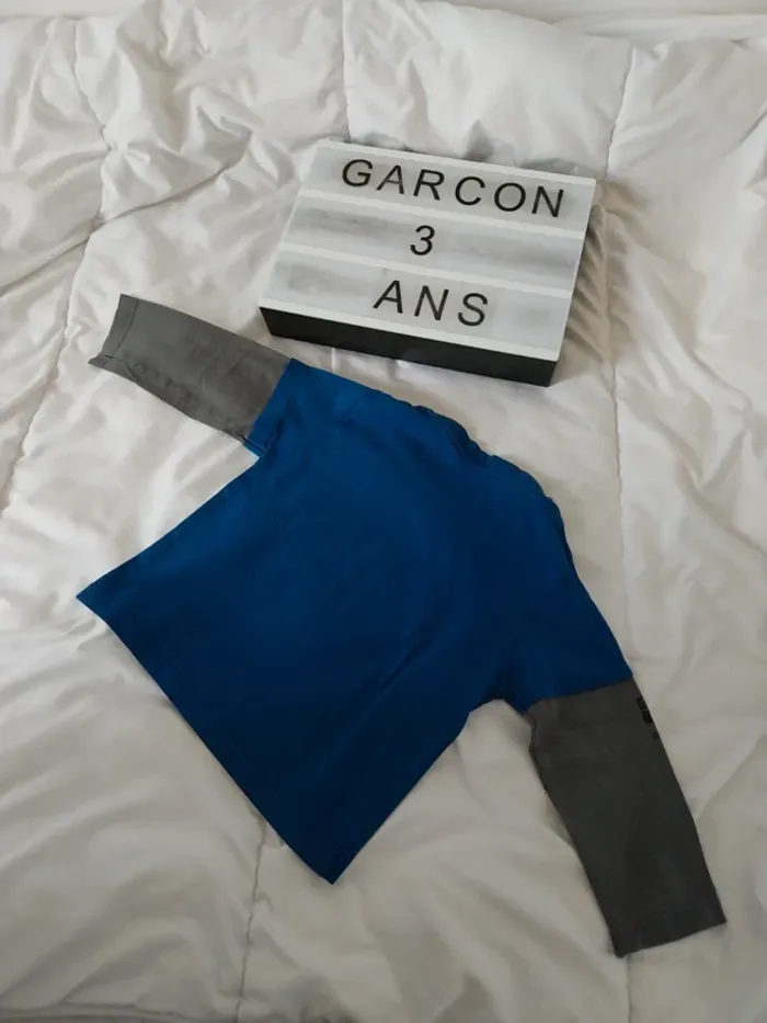 Tee-shirt manche longue garçon 3 ans In Extenso - photo numéro 2