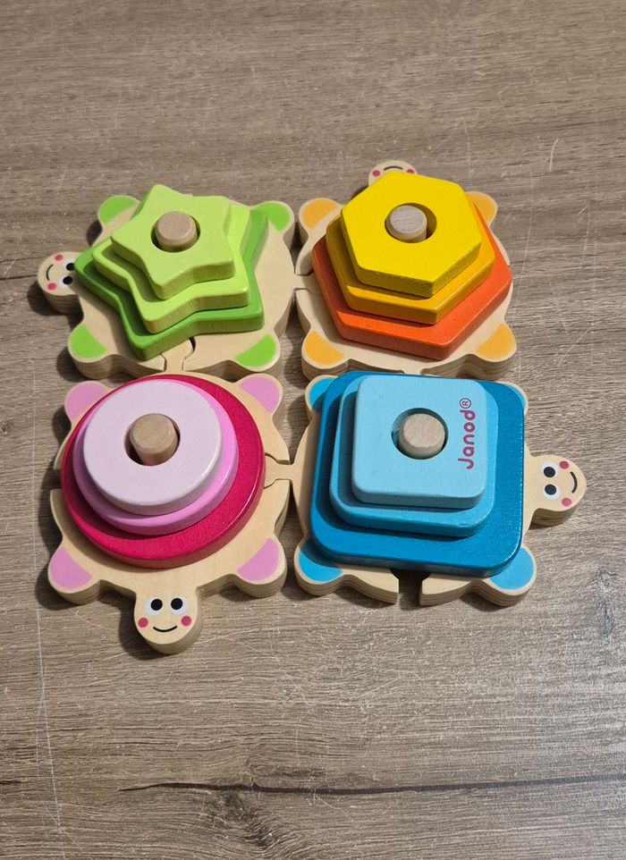 Tortues des formes empilables en bois - photo numéro 3