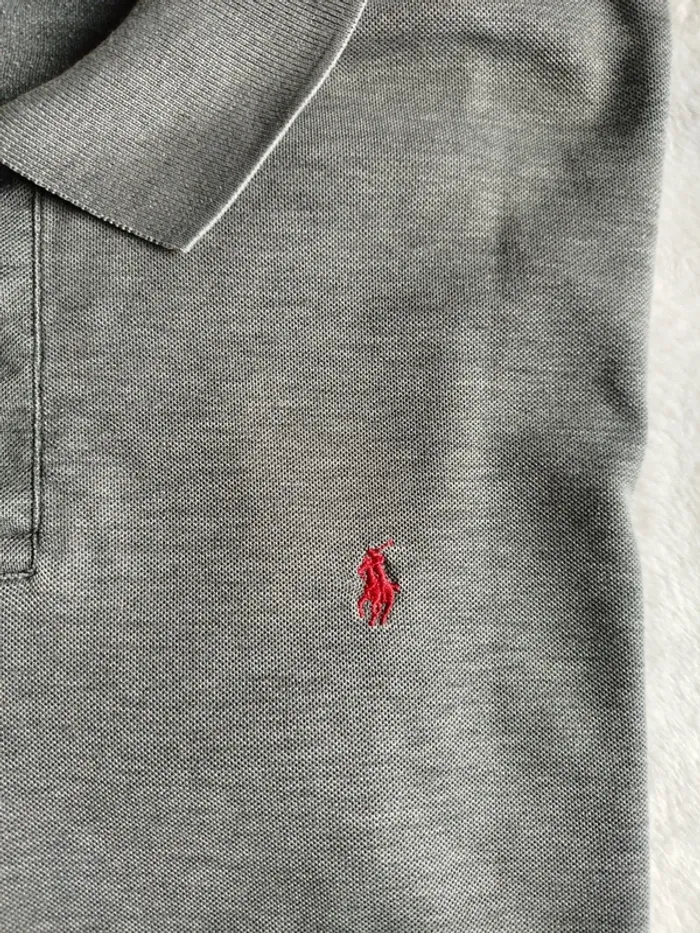 Polo vintage gris Ralph Lauren gris taille XL - photo numéro 3
