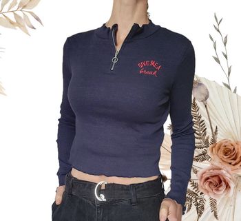 Tee-shirt court bleu marine S