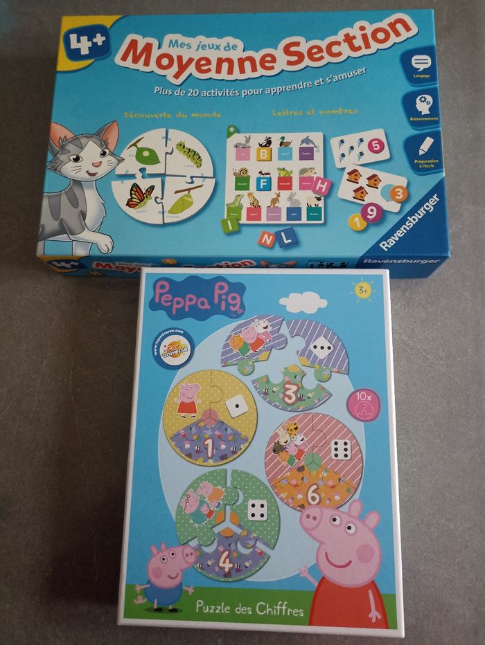 Lot de 2 jeux éducatifs pour enfants de 4 à 6 ans