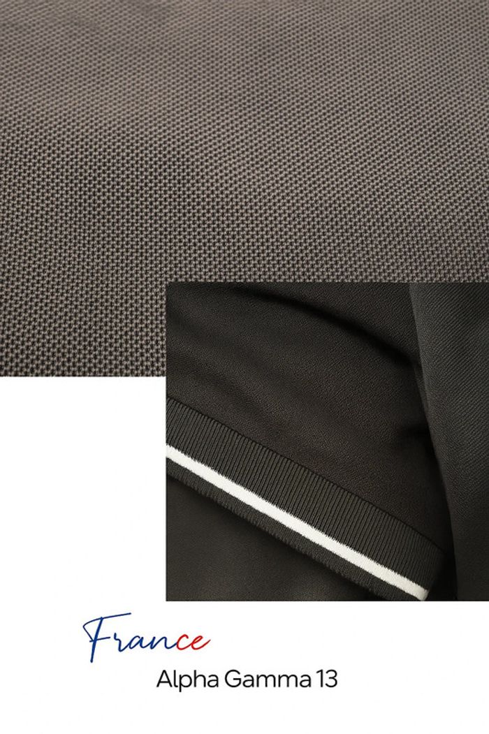 Polo respirant noir légèrement extensible motif Tricolore - Boutonnés, manches courtes - photo numéro 5
