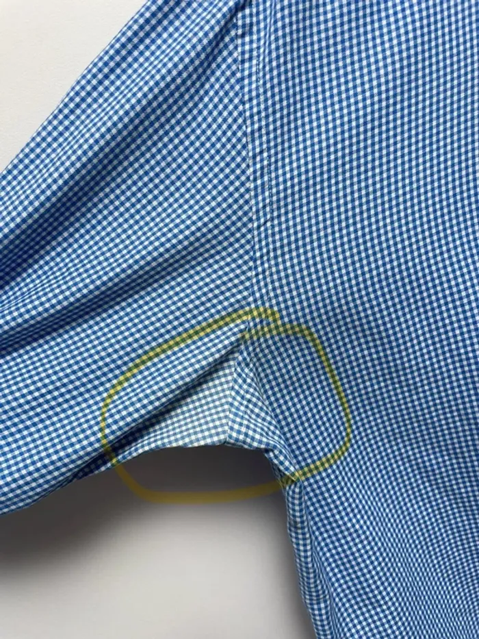 Chaps checkered shirt blue white Mens size Large - photo numéro 9