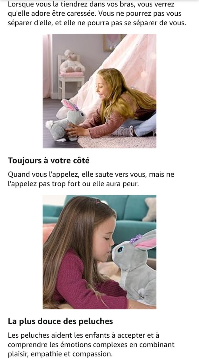 Jouet peluche petit lapin interactif - photo numéro 4