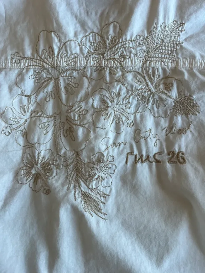 Chemise homme /surchemise légère et chic coton brodé RMS 26 taille M - photo numéro 4