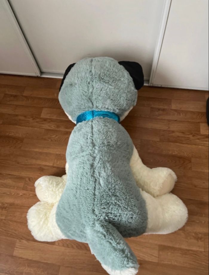 Grande peluche chien bleu - photo numéro 3