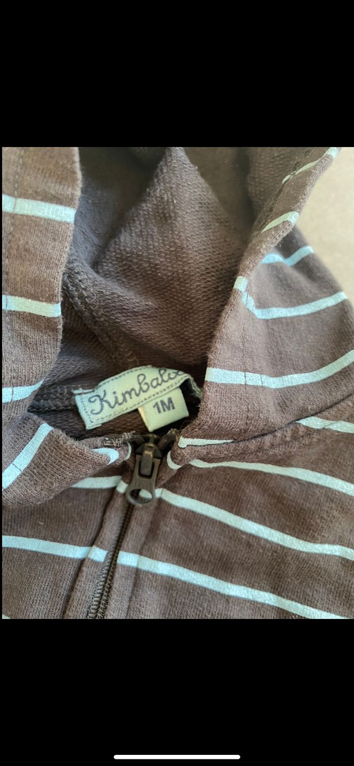 Gilet à capuche zippé 1 mois - photo numéro 7