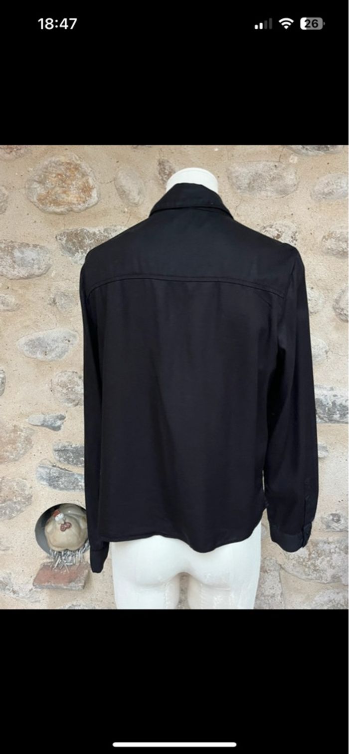 H&M - Chemise semi courte noire à boutons simple casual classique - photo numéro 2