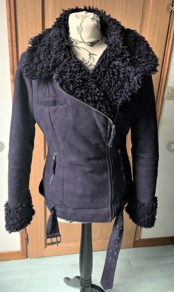 Perfecto doudoune suédine marine taille 38/40