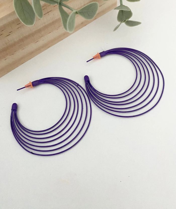 Lot 4 paires boucles d’oreilles 🖤 Noir et Violet 💜 parfait état - photo numéro 4