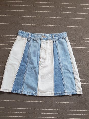 Jupe jean bicolore 36