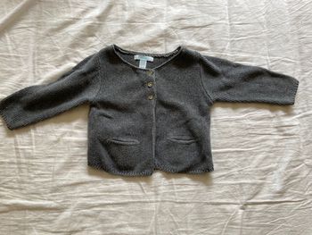 Veste grise pailletée obaibi 12 mois