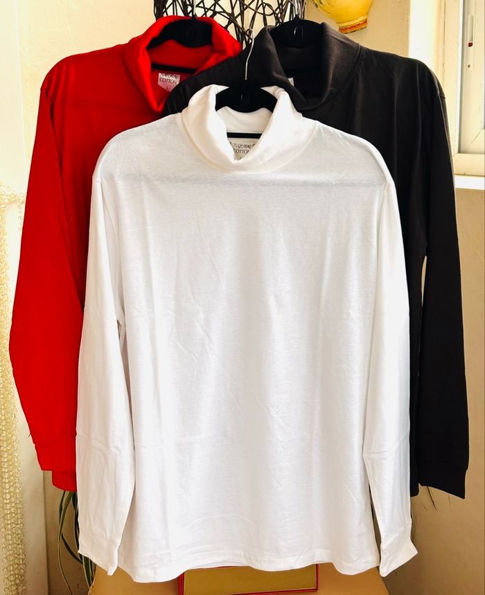 Lot 3 sous pull col roulé unisex Taille L