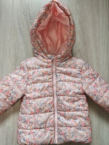 Doudoune rose saumon fleurs fille 12 mois Pat et Ripaton