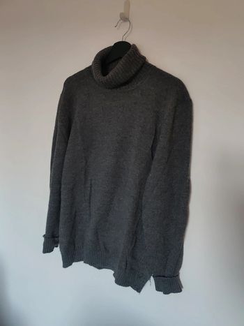 Pull col roulé en alpaga 70% gris taille L