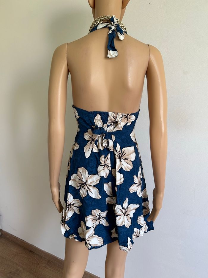 Robe dos nu bleue et beige taille unique bon état (taille petit) - photo numéro 6