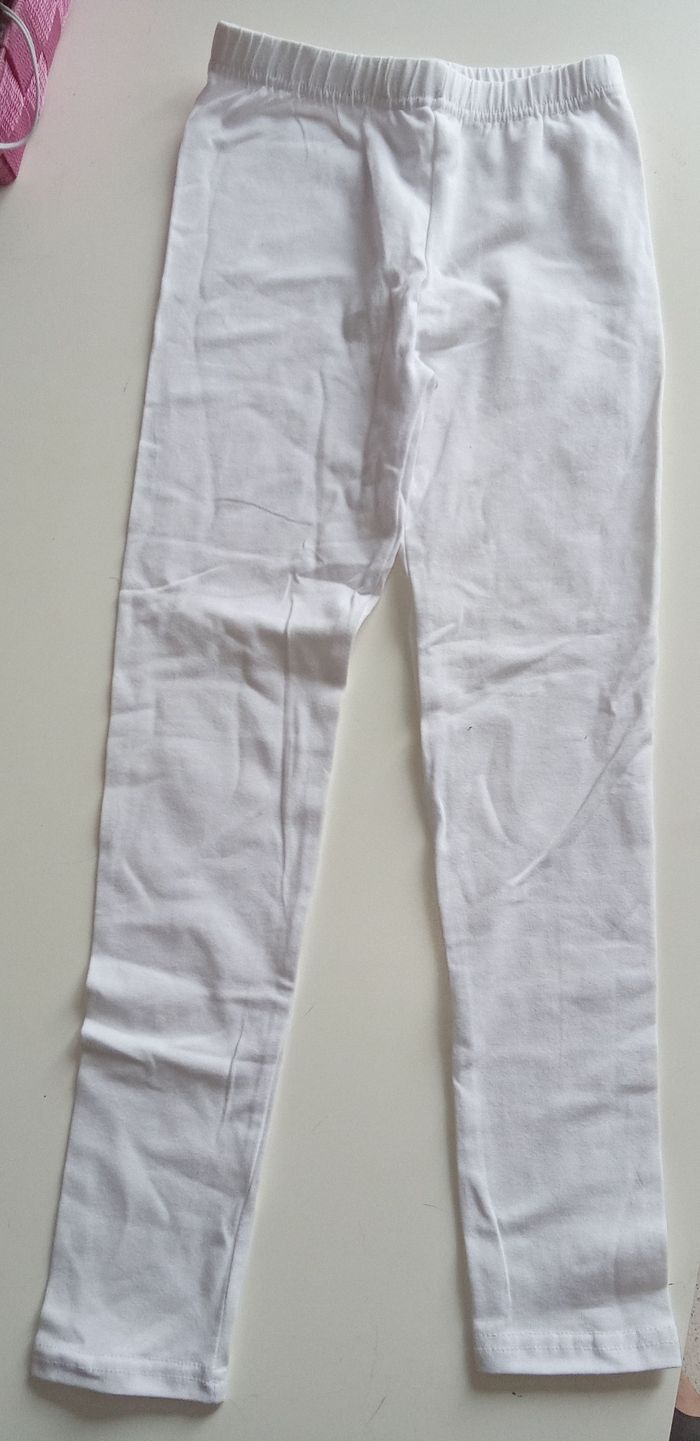 Legging blanc coton fille 6-8 ans - photo numéro 2
