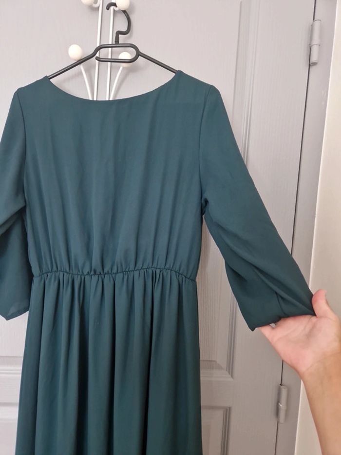 Robe longue verte foncé taille M-L très bon état Poppy - photo numéro 3