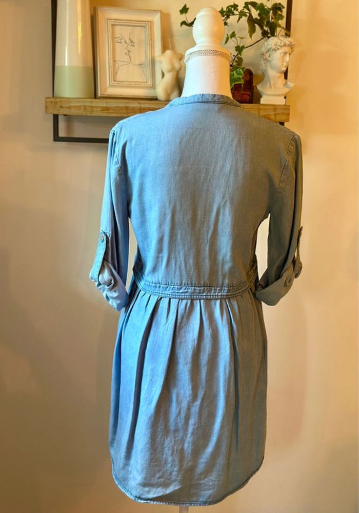 Robe bleu clair coupe midi taille XS Zara - photo numéro 6
