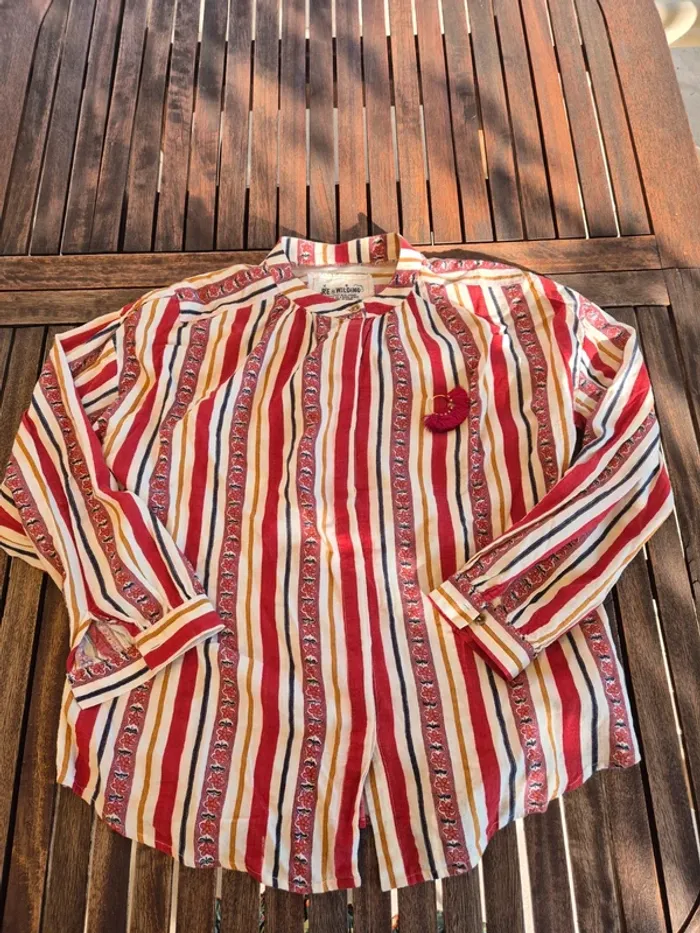 Blouse Re Wilding rayé en coton T.36/38 - photo numéro 3