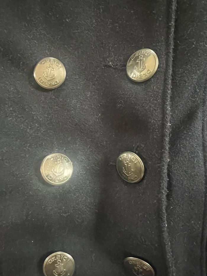 Manteau chaud fourrure fille okaidi bleu marine 3 ans très bon état - photo numéro 5