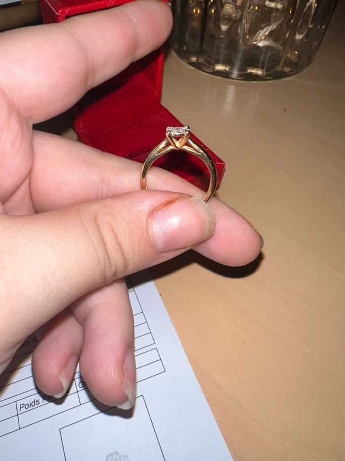 Bague solitaire or jaune t52 - photo numéro 6