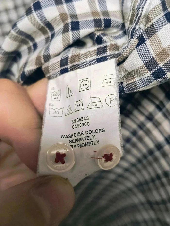 Chemise Tommy Hilfiger Slim Fit Non Iron – Carreaux Vintage Élégante Y2K - photo numéro 5