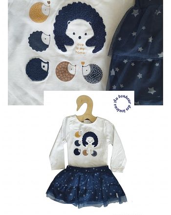 23 mois 2 ans ensemble teeshirt obaibi et jupe alphabet