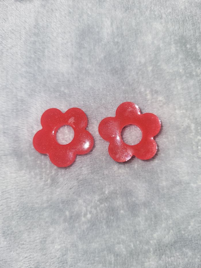 Pampilles fleurs rouges mates - photo numéro 10