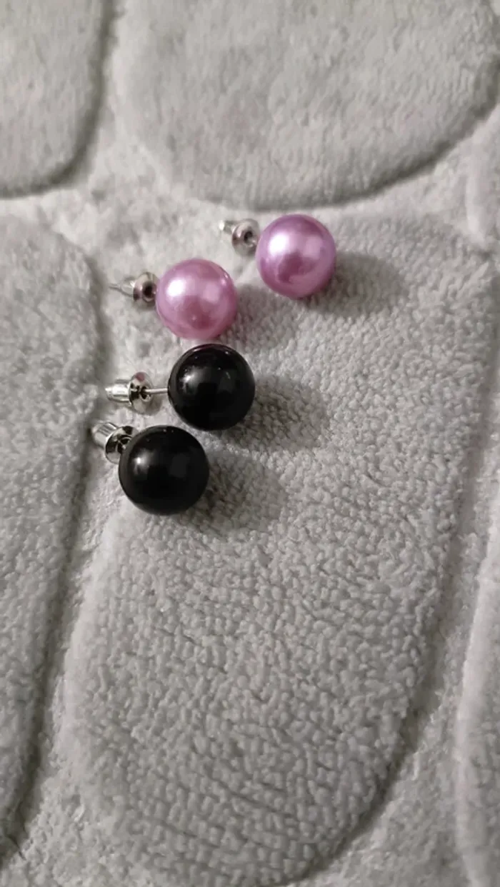 Lot 2 paires boucles d'oreilles perles - photo numéro 2