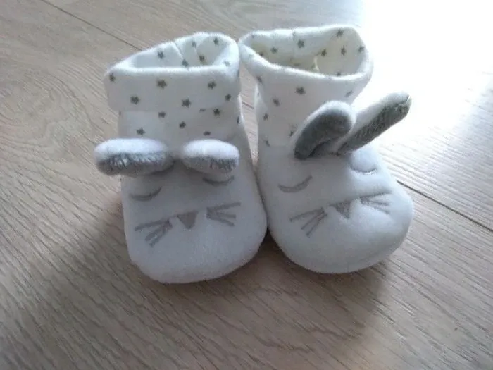 Chaussons blancs bébé lapin naissance Kiabi - photo numéro 2