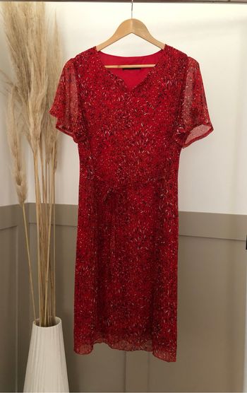 Robe rouge plissée - Christine Laure - taille 2