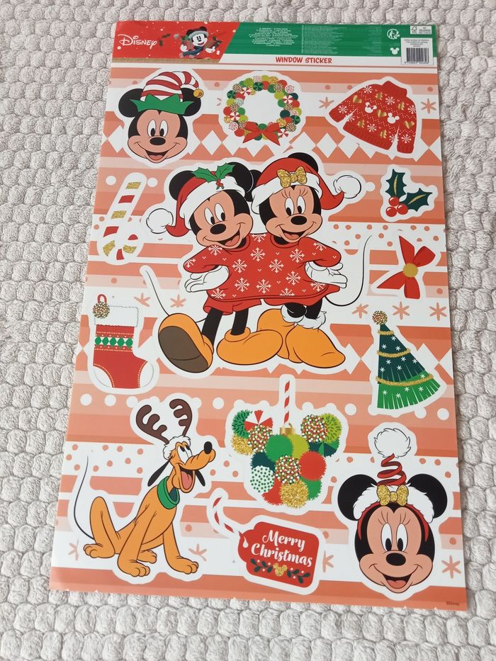 Fiche stickers fenêtre Mickey Minnie
