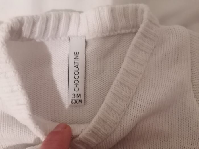 Gilet blanc hiver mixte 3 mois - photo numéro 3