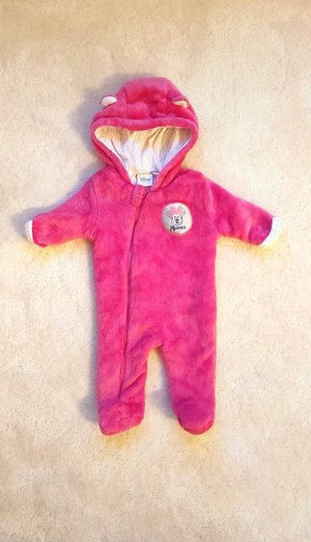 Combinaison Disney baby Minnie rose fuchsia polaire toute douce 1 mois