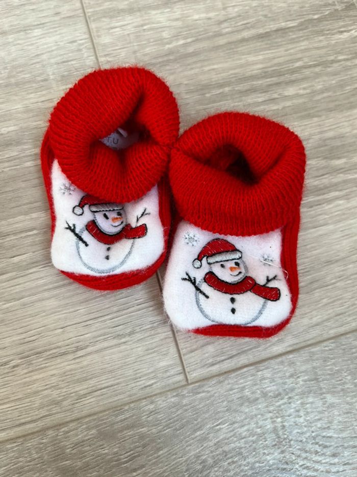Chaussons noël rouge bébé mixte