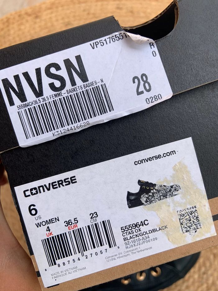 Femme 👩 Converse en cuir noir taille 36,5 - photo numéro 6
