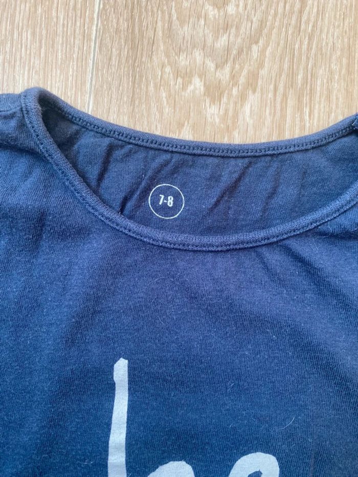🎀 T-shirt bleu marine 7-8 ans TEX - photo numéro 3