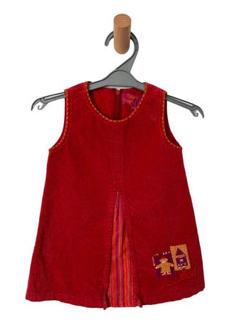 Robe sans manche en velours couleur rouille - Clopy Clopa 12 mois