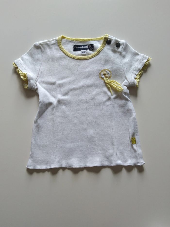tee shirt blanc Jean Bourget fille 6 mois