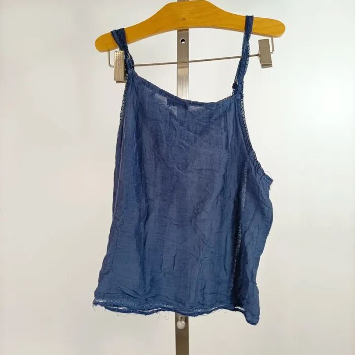 Débardeur bleu IKKS taille M fines bretelles boutonné léger bohème chic été A1287 - photo numéro 5