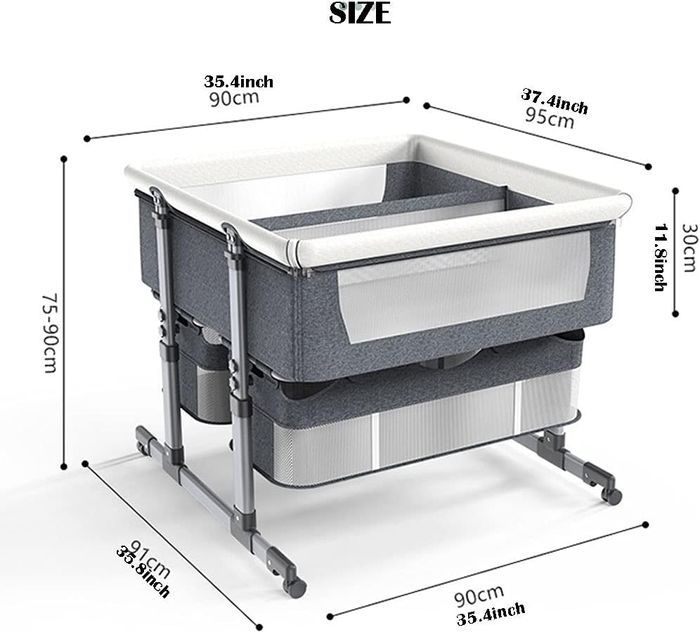 Lit de bébé jumeaux portable amovible pliable réglage de la hauteur couture lit grand format lit de