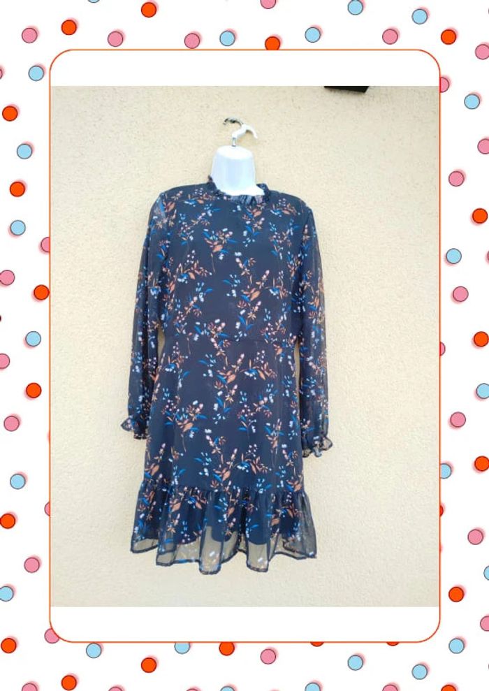 Robe bleu fleuris