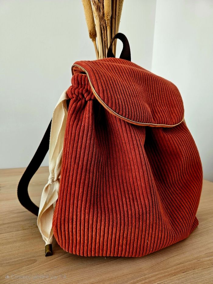 Sac à dos enfant velours côtelé - photo numéro 9