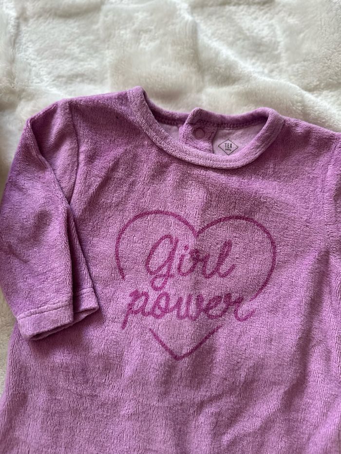 Pyjama une pièce violet taille 3 mois Tex - photo numéro 2