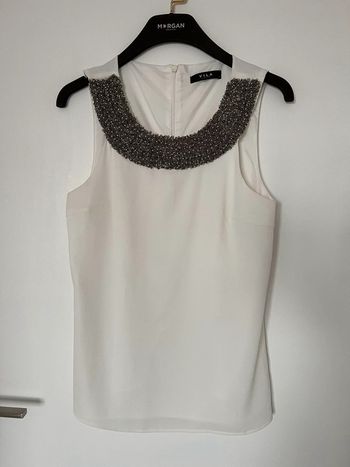 Débardeur blanc VILA col perles