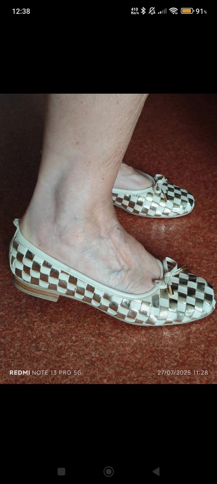 Ballerines femme tressé cuir - photo numéro 2