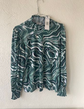 Blouse fluide manches longues imprimée - Fluresk