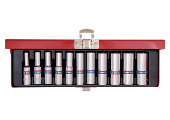 Coffret douilles 1/4" longues 6 pans - metriques KINGTONY 2511MR